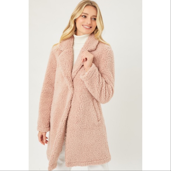 Last One! Teddy Bear Coat - Mauve - Picture 5 of 7